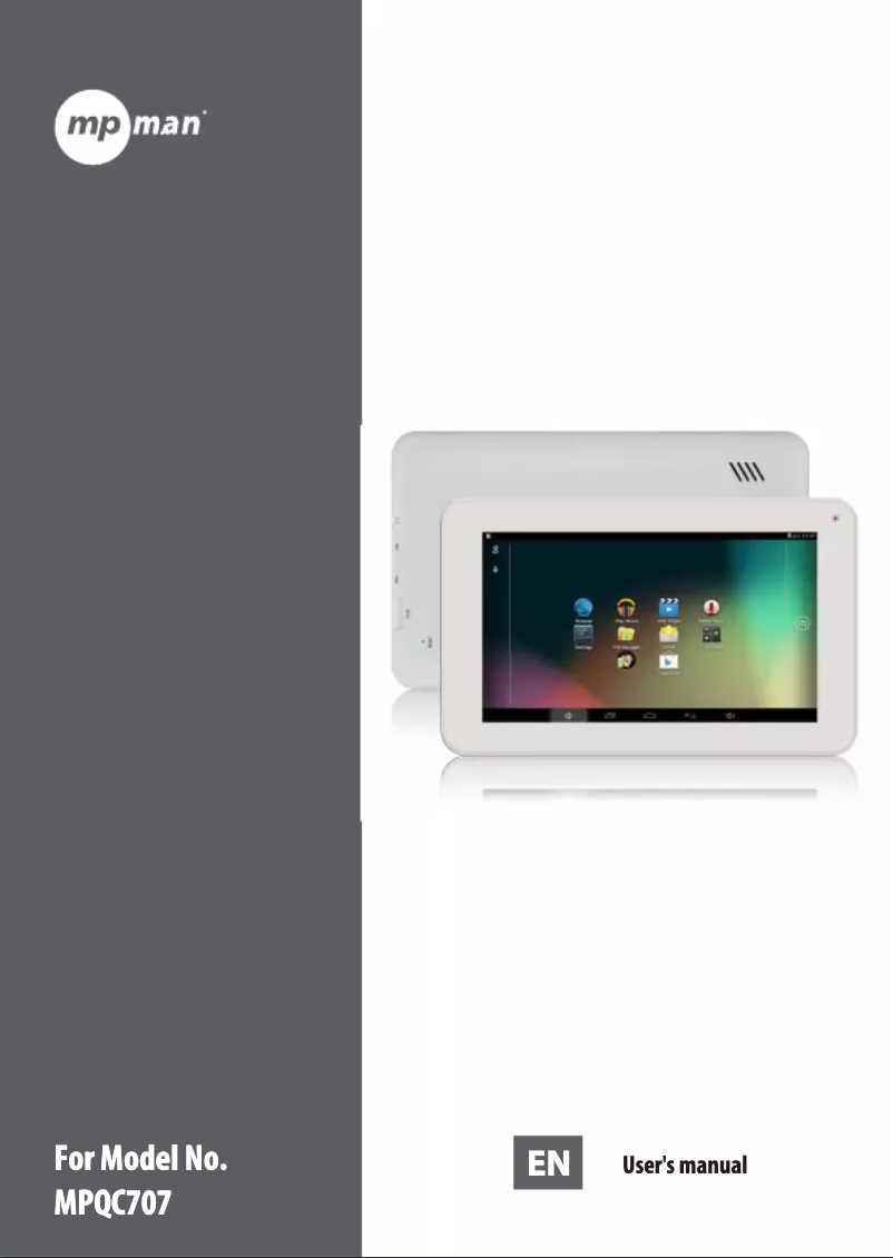 Page 1 de la notice Manuel utilisateur Mpman MPQC 707