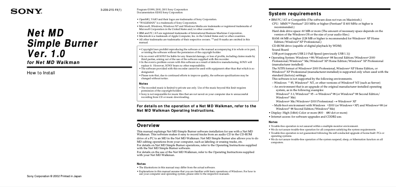 Image de la première page du manuel de l'appareil MZ-NF610