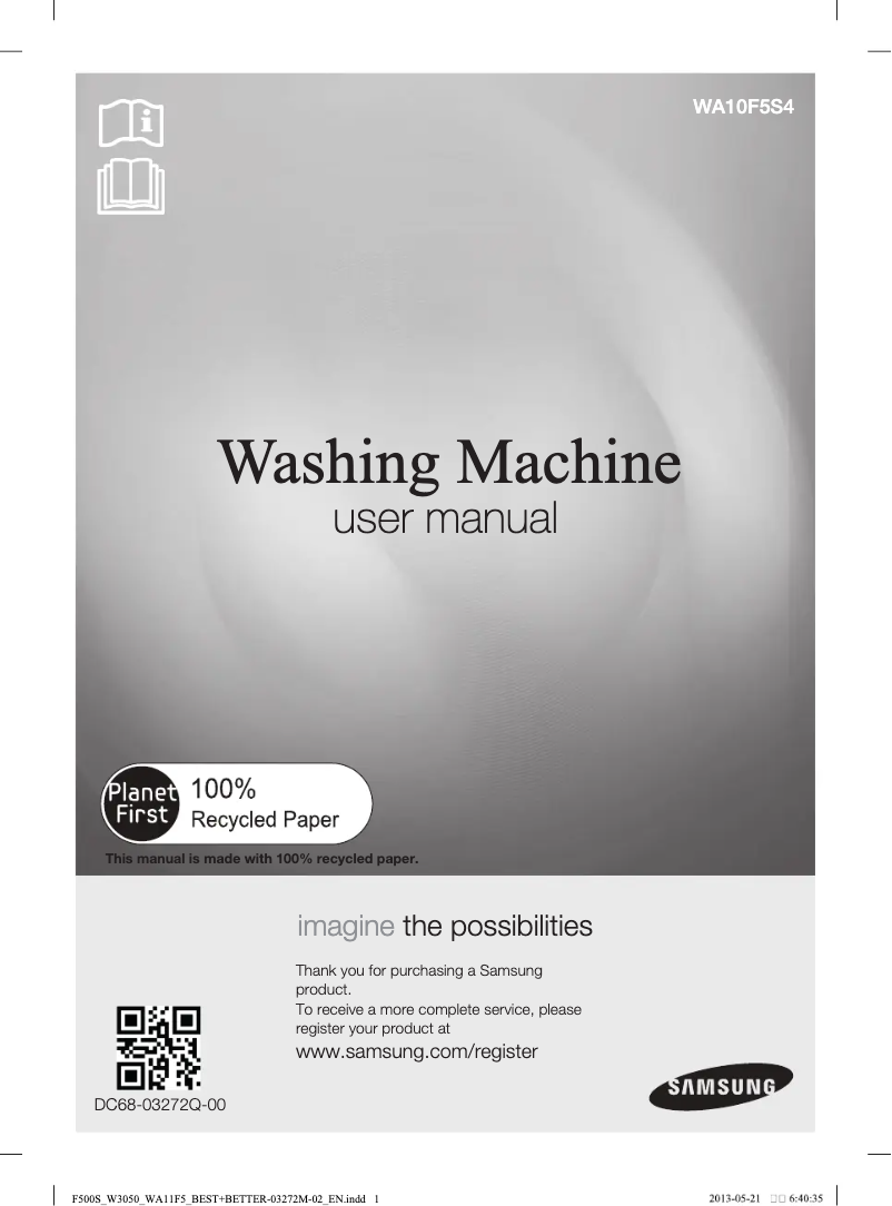 Page n°1 - Manuel utilisateur Samsung WA10F5S4UWA