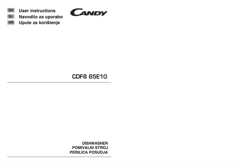 Page n°1 - Manuel utilisateur Candy CDF8 65E10-S