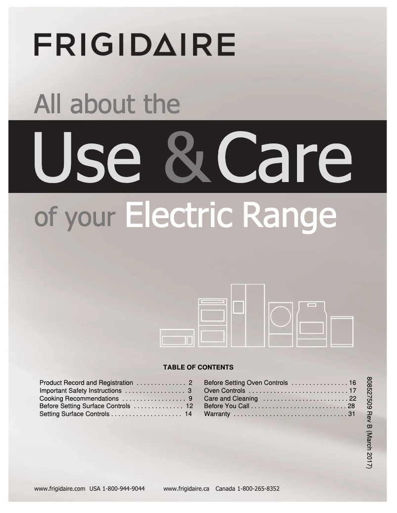 Page n°1 - Manuel utilisateur Frigidaire FFEF3012TB