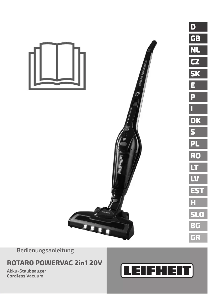 Page n°1 - Manuel utilisateur Leifheit Rotaro Powervac 2in1 20 V