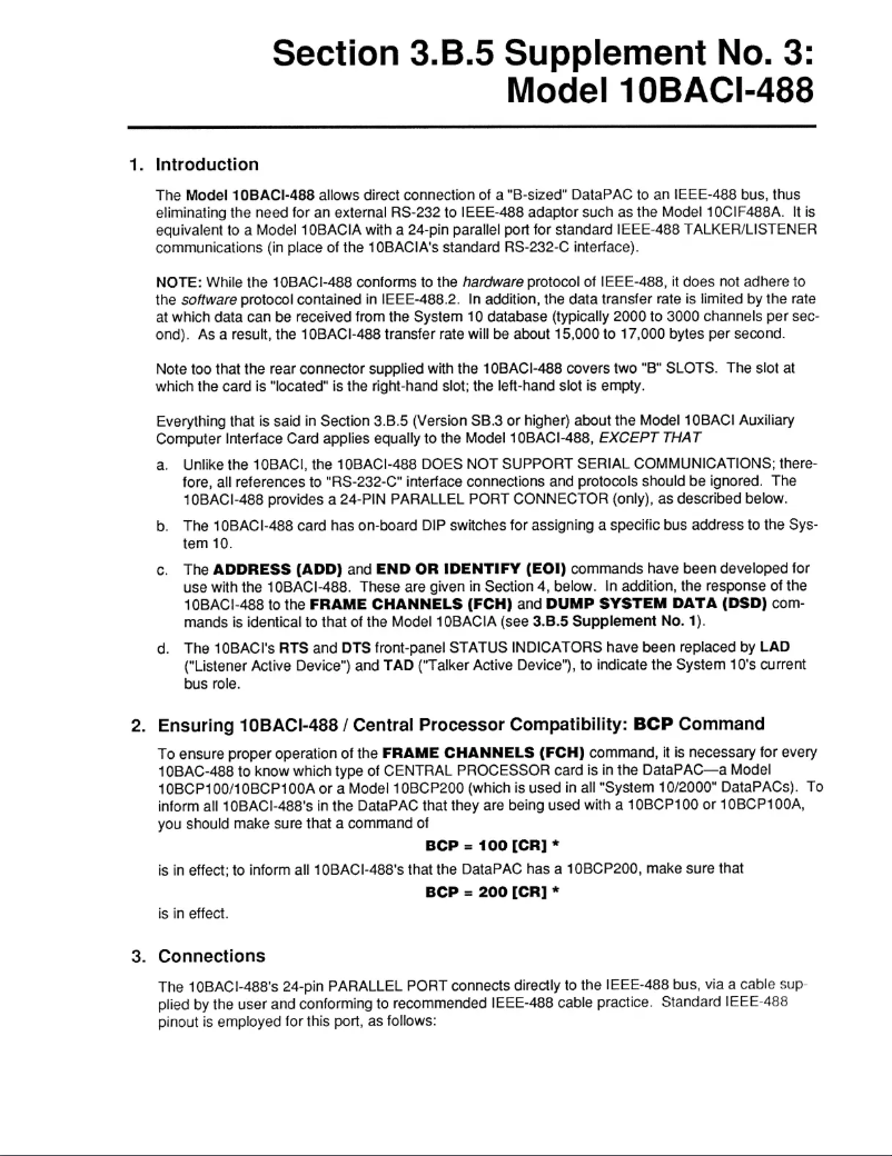 Page n°1 - Manuel utilisateur Daytronic 10BACI-488FP