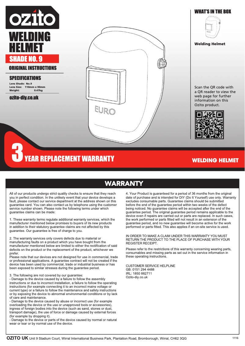 Página 1 del manual Manual de usuario Ozito WHA-001U