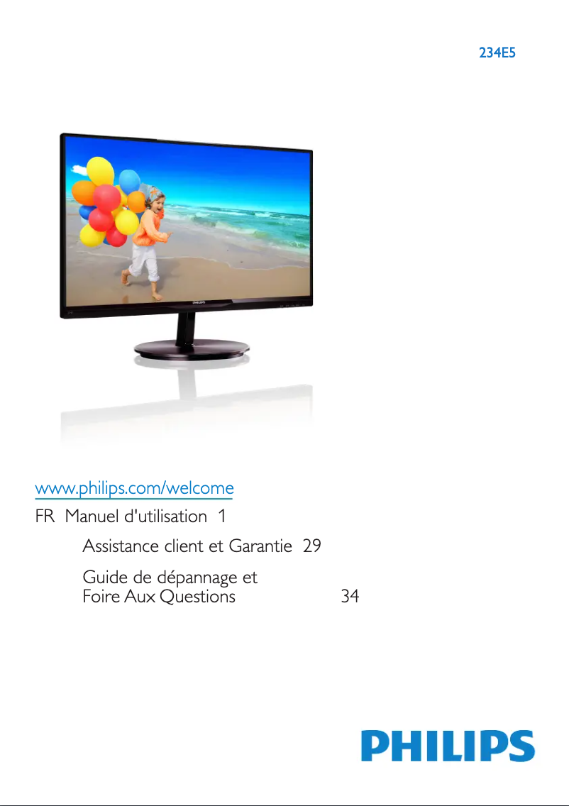 Page n°1 - Manuel utilisateur Philips E Line 234E5QHAW