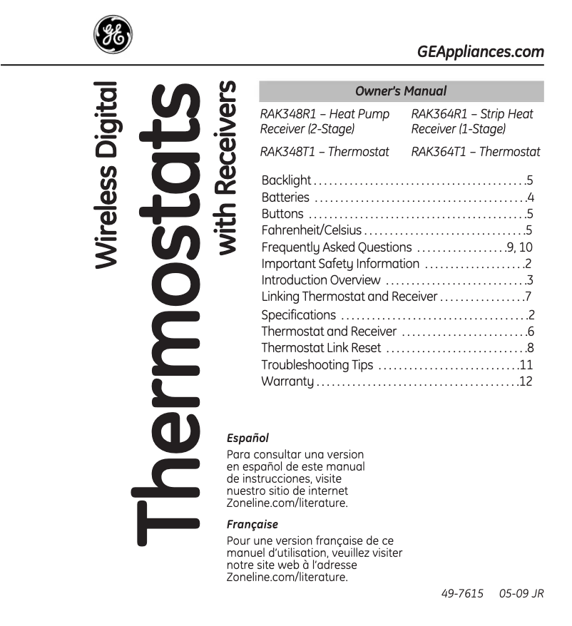 Imagen de la primera página del manual del dispositivo RAK348T1