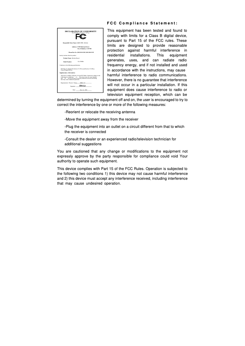 Page 1 de la notice Manuel utilisateur Gigabyte GA-7DX+