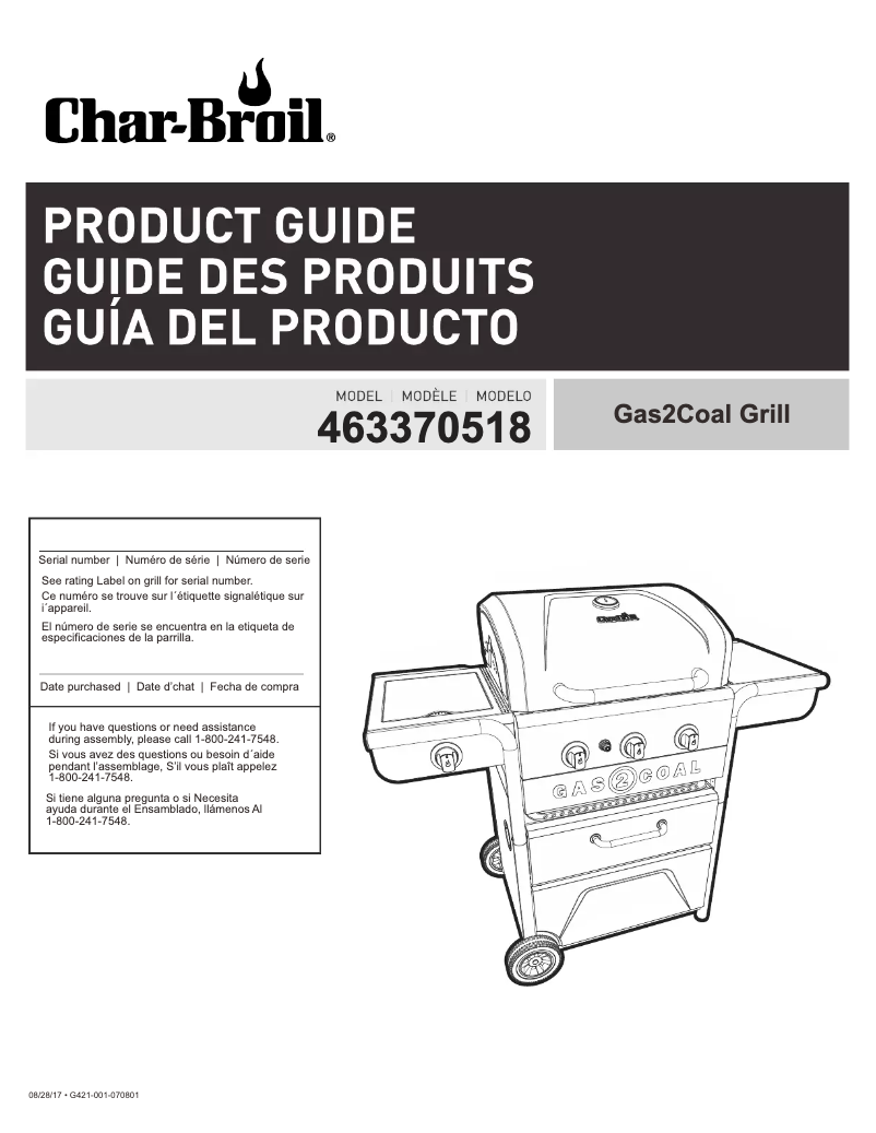 Page 1 of the manual User Manual Char-Broil 463370518