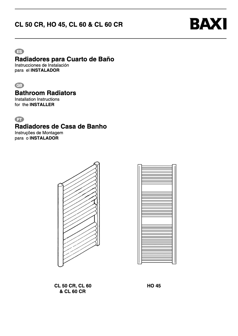 Page 1 de la notice Manuel utilisateur Baxi 1800