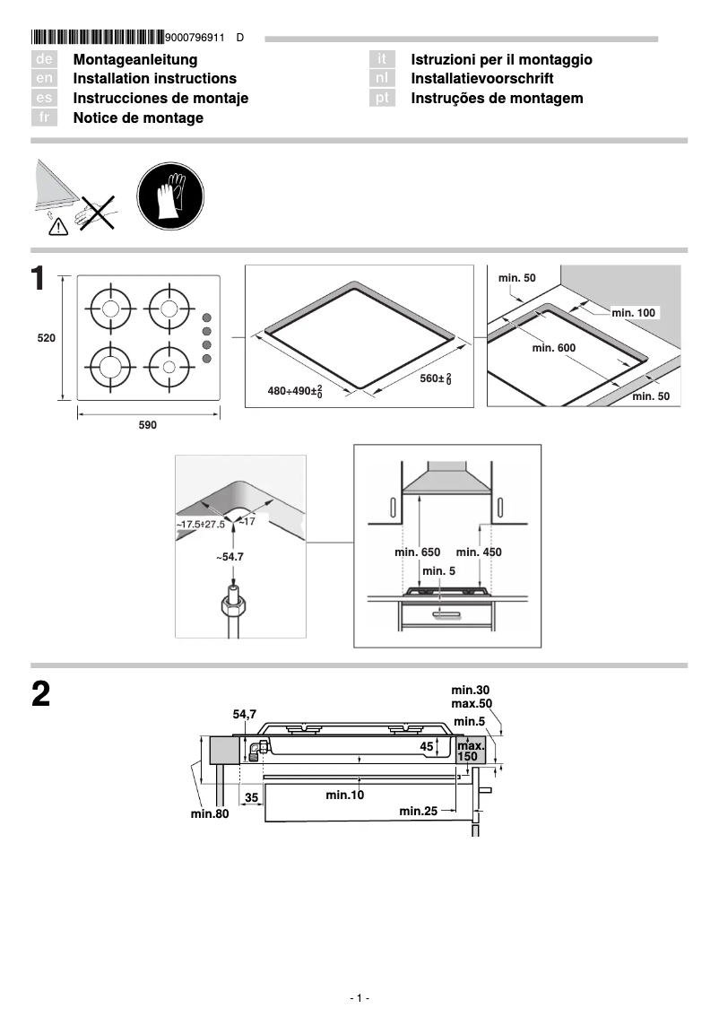 Page 1 de la notice Guide d'installation Bosch POP616B81E