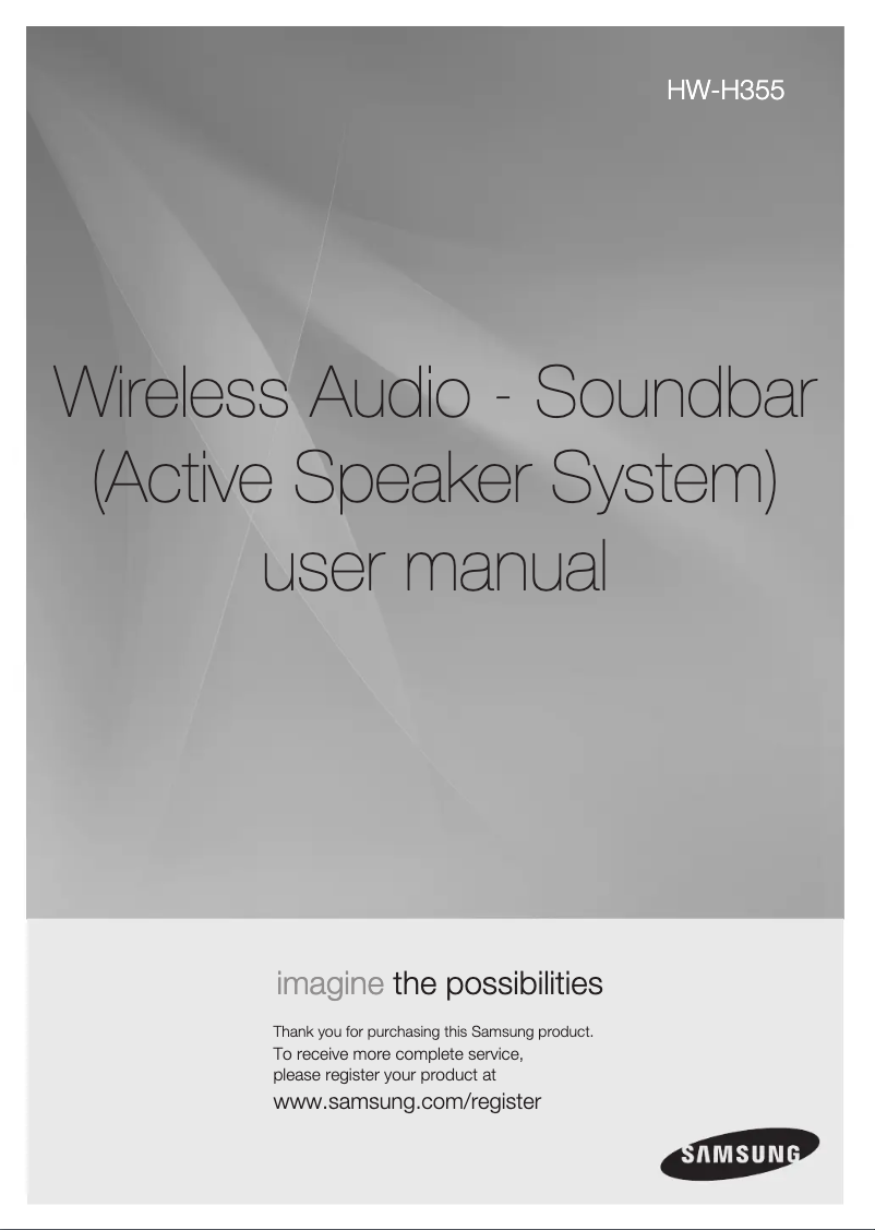 Page n°1 - Manuel utilisateur Samsung HW-H355