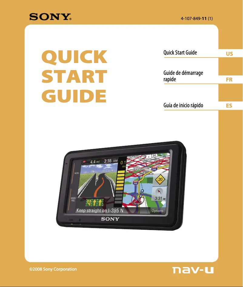 Page 1 de la notice Manuel utilisateur Sony nav-u NV-U74T