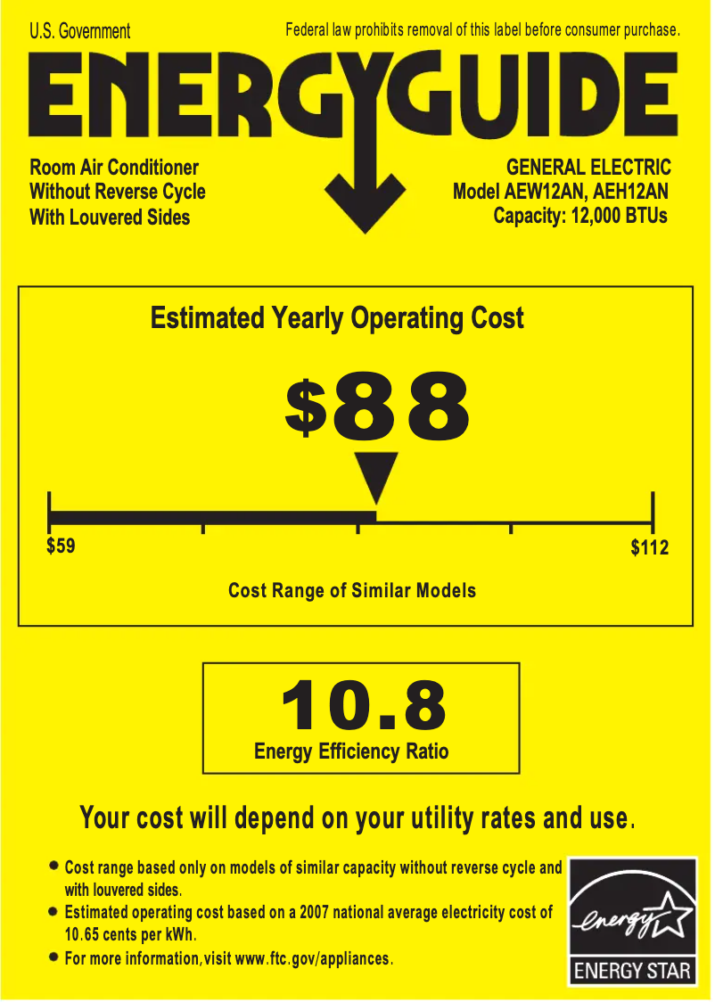 Image de la première page du manuel de l'appareil AEW12AN