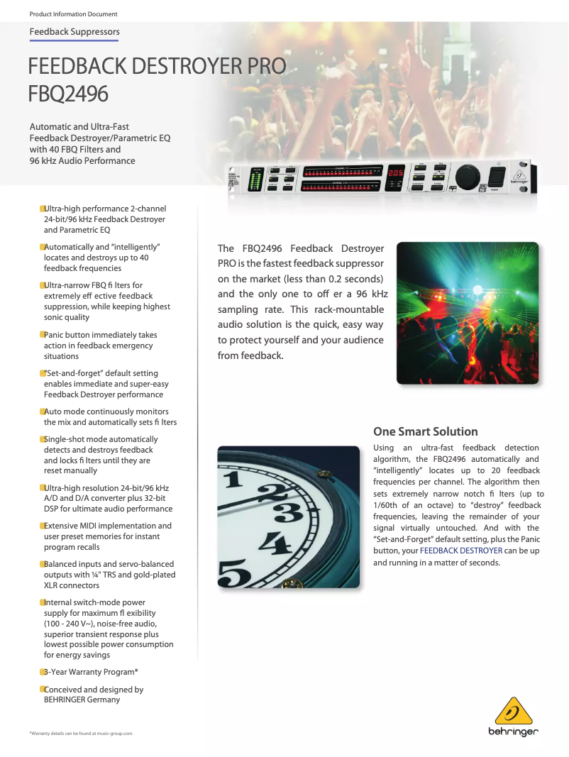 Page n°1 - Fiche technique Behringer FBQ2496