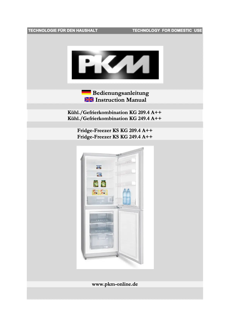 Page 1 de la notice Manuel utilisateur PKM KG249.4A++