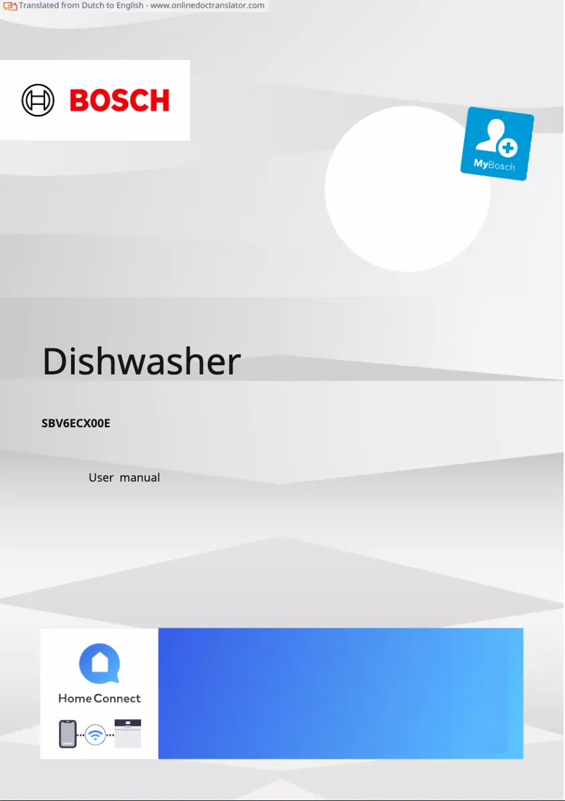 Page 1 de la notice Manuel utilisateur Bosch SBV6ECX00E
