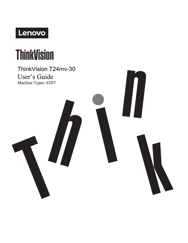 Page n°1 - Manuel utilisateur Lenovo ThinkVision T24mv-30