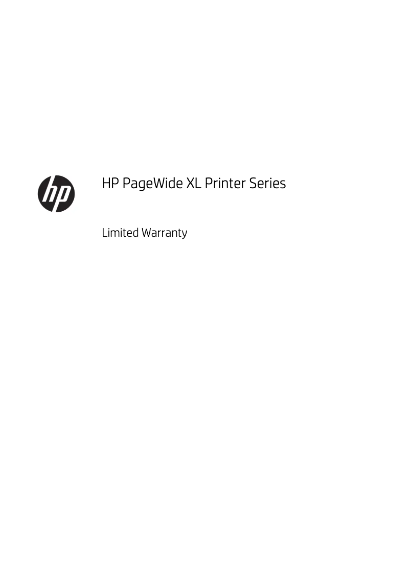 Page 1 de la notice Informations de garantie HP PageWide XL 8000