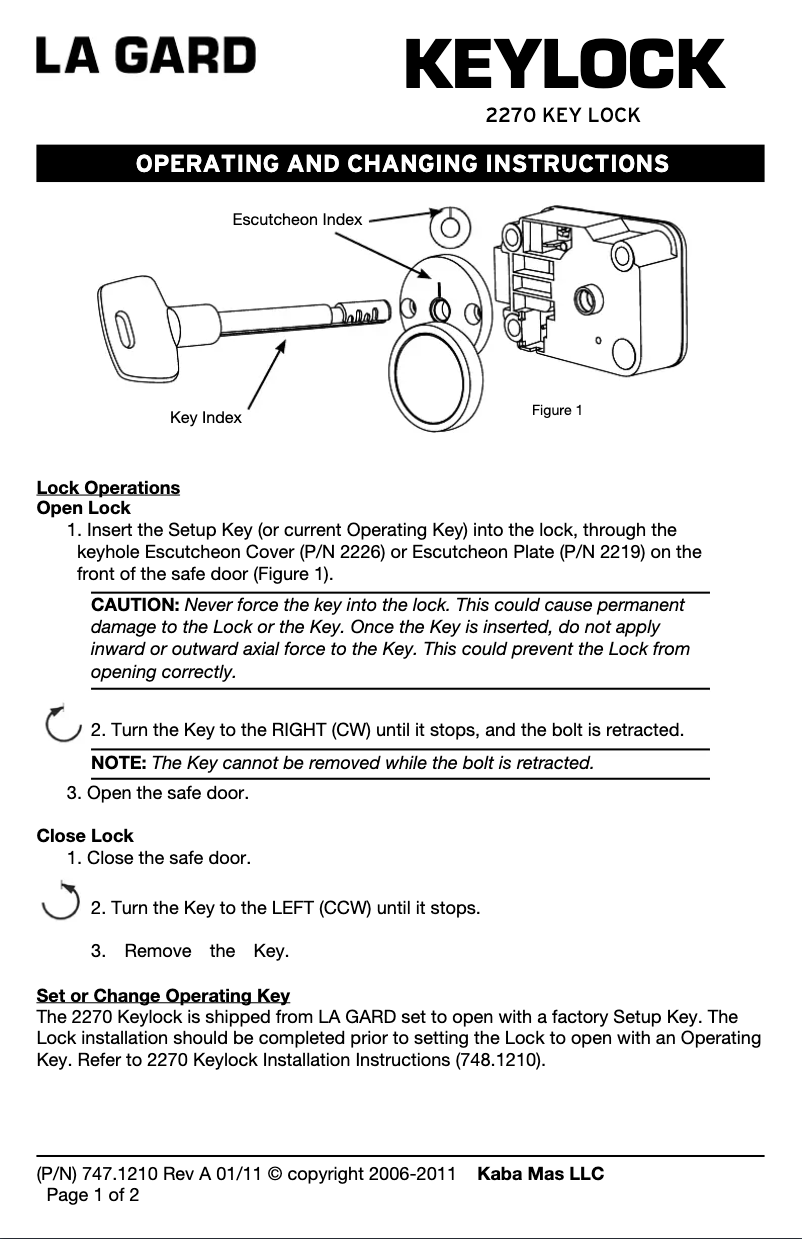 Image de la première page du manuel de l'appareil La Gard 2270