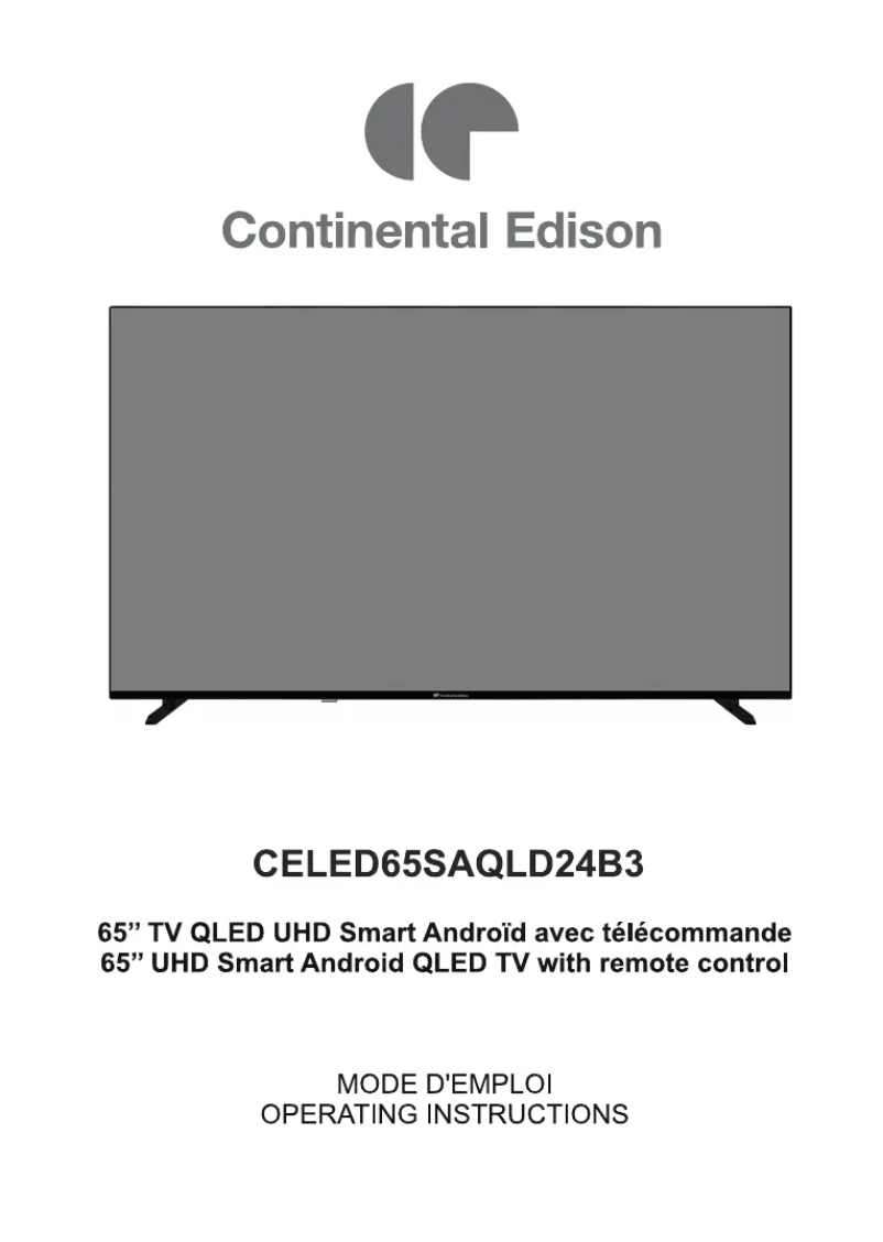 Page 1 de la notice Guide d'installation Continental Edison CELED65SAQLD24B3
