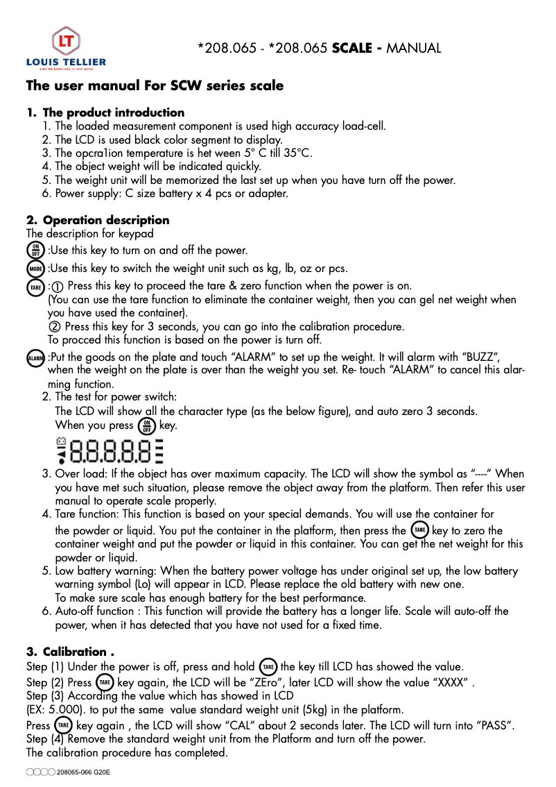 Página 1 del manual Manual de usuario Louis Tellier 208065