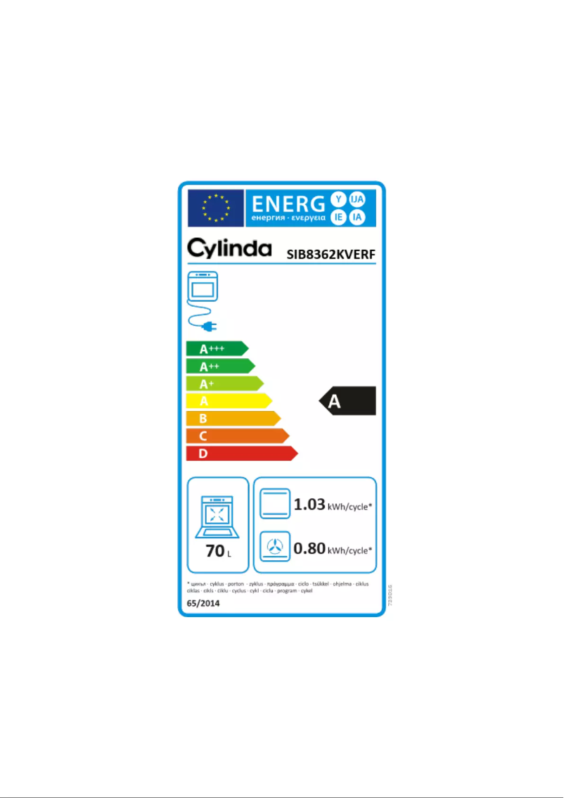 Page 1 de la notice Manuel utilisateur Cylinda SIB8362KVERF