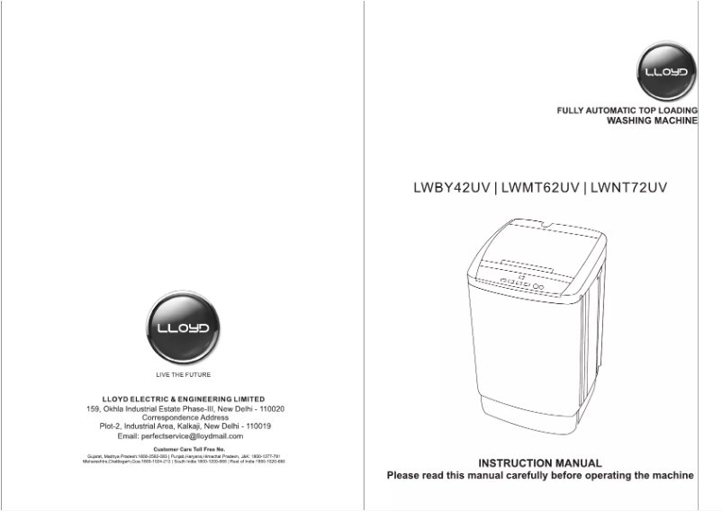 Page 1 de la notice Manuel utilisateur Lloyd LWNT72UV