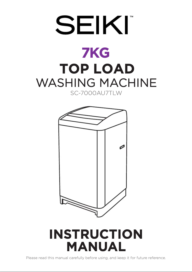 Page n°1 - Manuel utilisateur Seiki SC-7000AU7TL