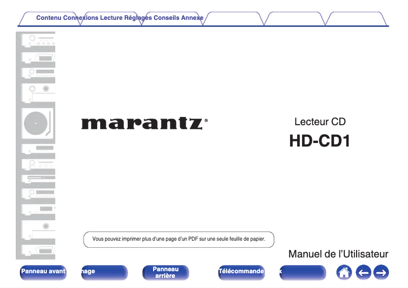 Page n°1 - Manuel utilisateur Marantz HD-CD1