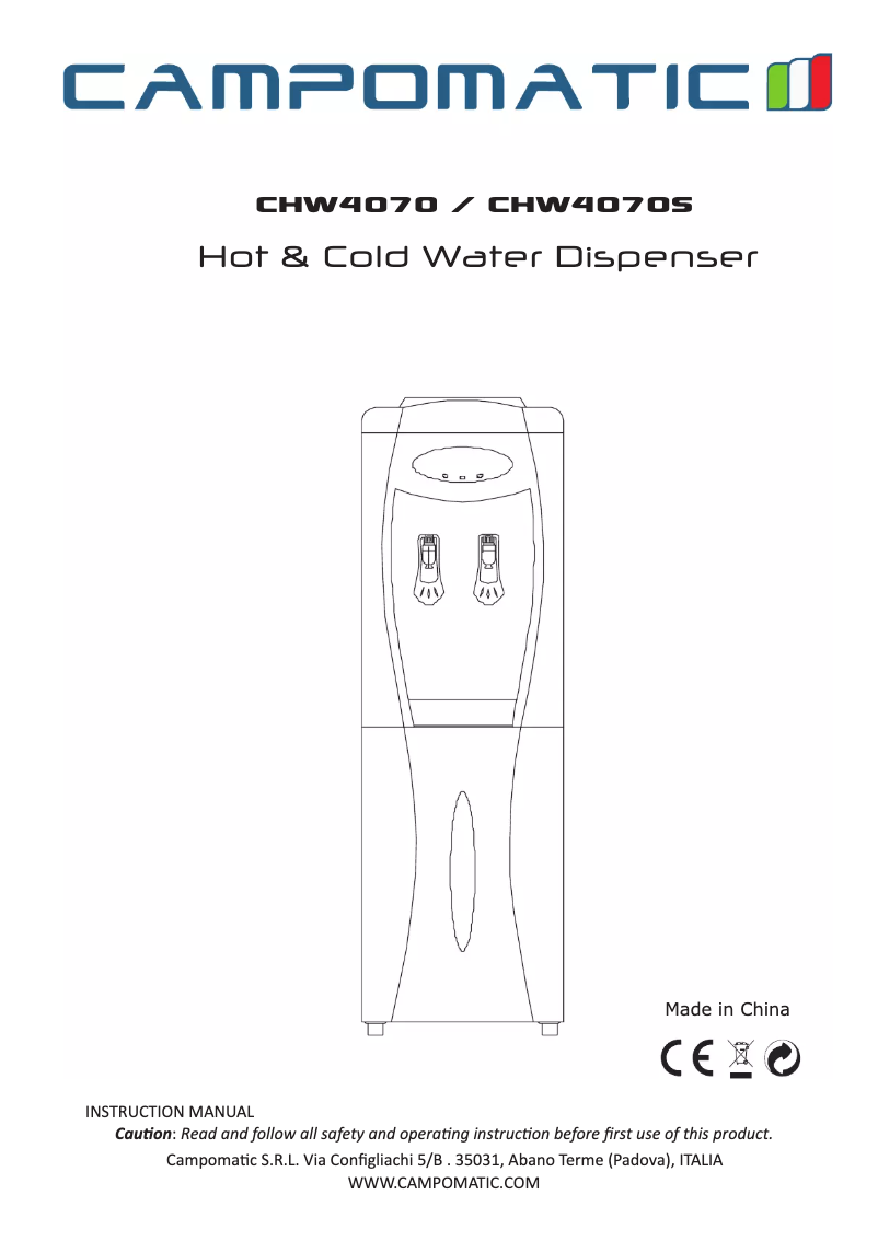 Image de la première page du manuel de l'appareil CHW4070