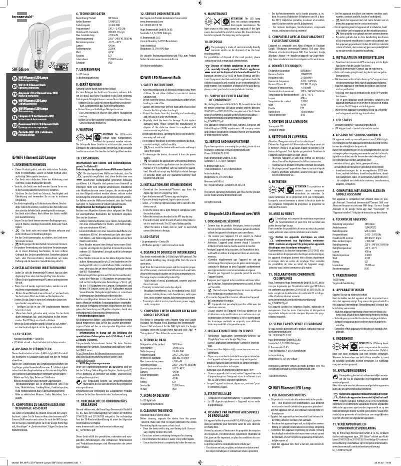 Image de la première page du manuel de l'appareil SBF Edison