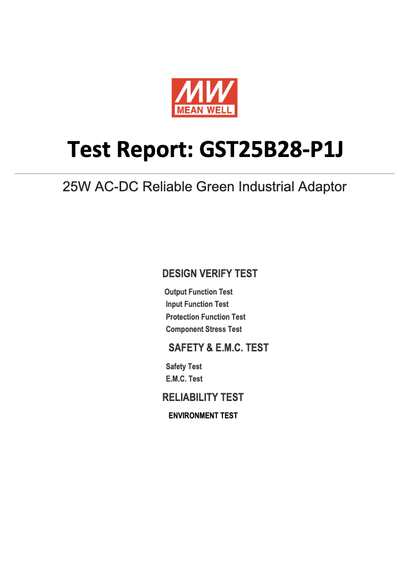 Page n°1 - Fiche technique Mean Well GST25B28-P1J