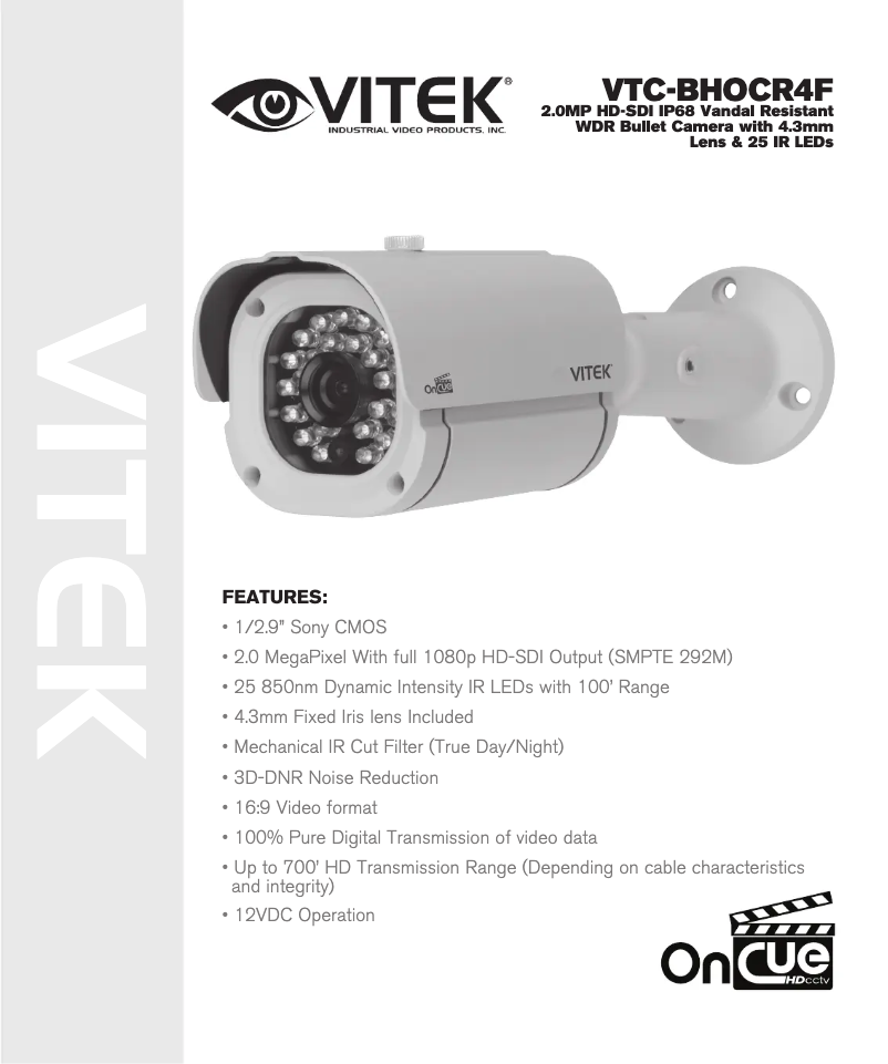 Page 1 de la notice Manuel utilisateur Vitek VTC-BHOCR4F