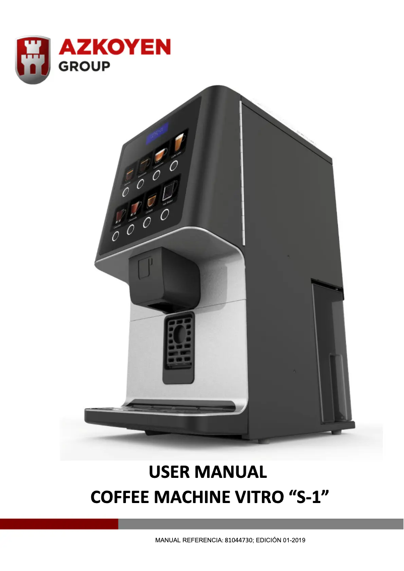 Page 1 de la notice Manuel utilisateur Azkoyen Vitro S-1