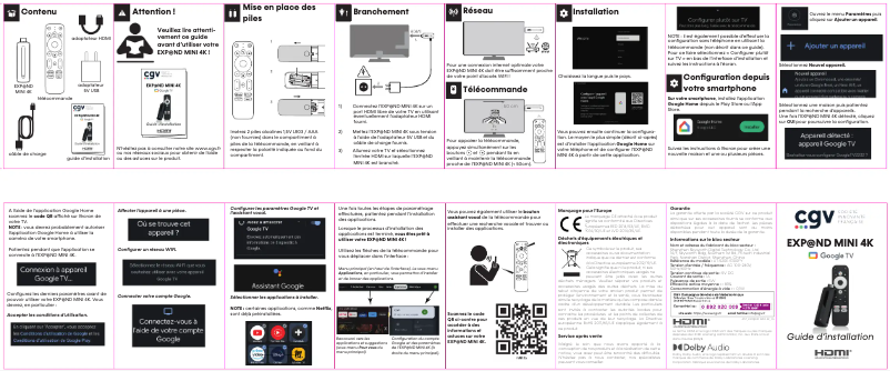 Page n°1 - Manuel utilisateur CGV EXP@ND MINI 4K