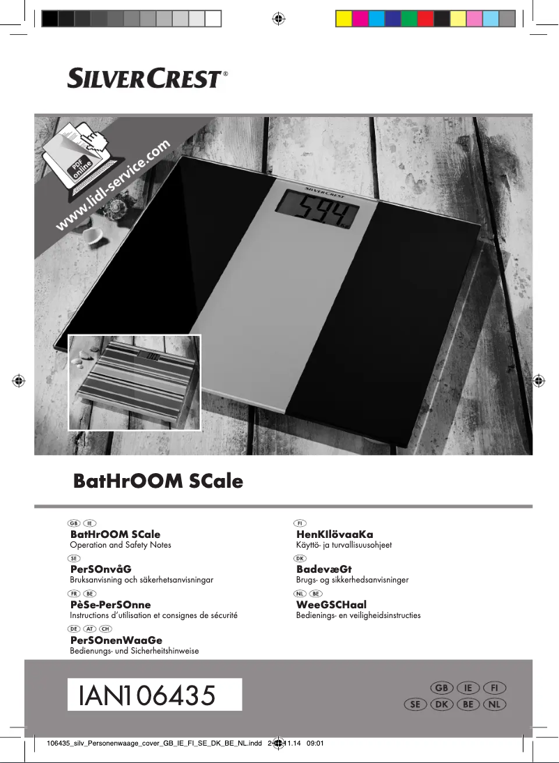 Page n°1 - Manuel utilisateur SilverCrest IAN 104287