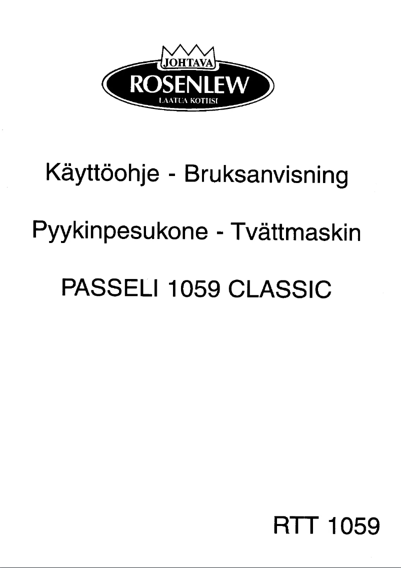 Page n°1 - Manuel utilisateur Rosenlew RTT1059