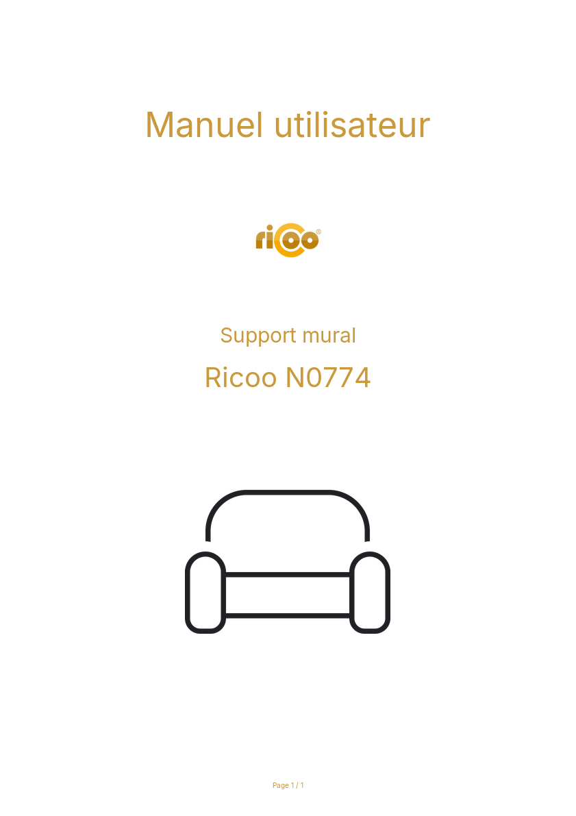Page n°1 - Manuel utilisateur Ricoo N0774