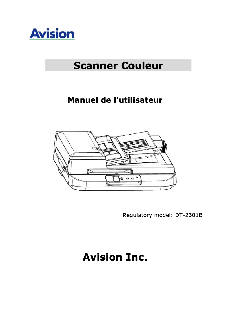 Page 1 de la notice Manuel utilisateur Avision AD5800