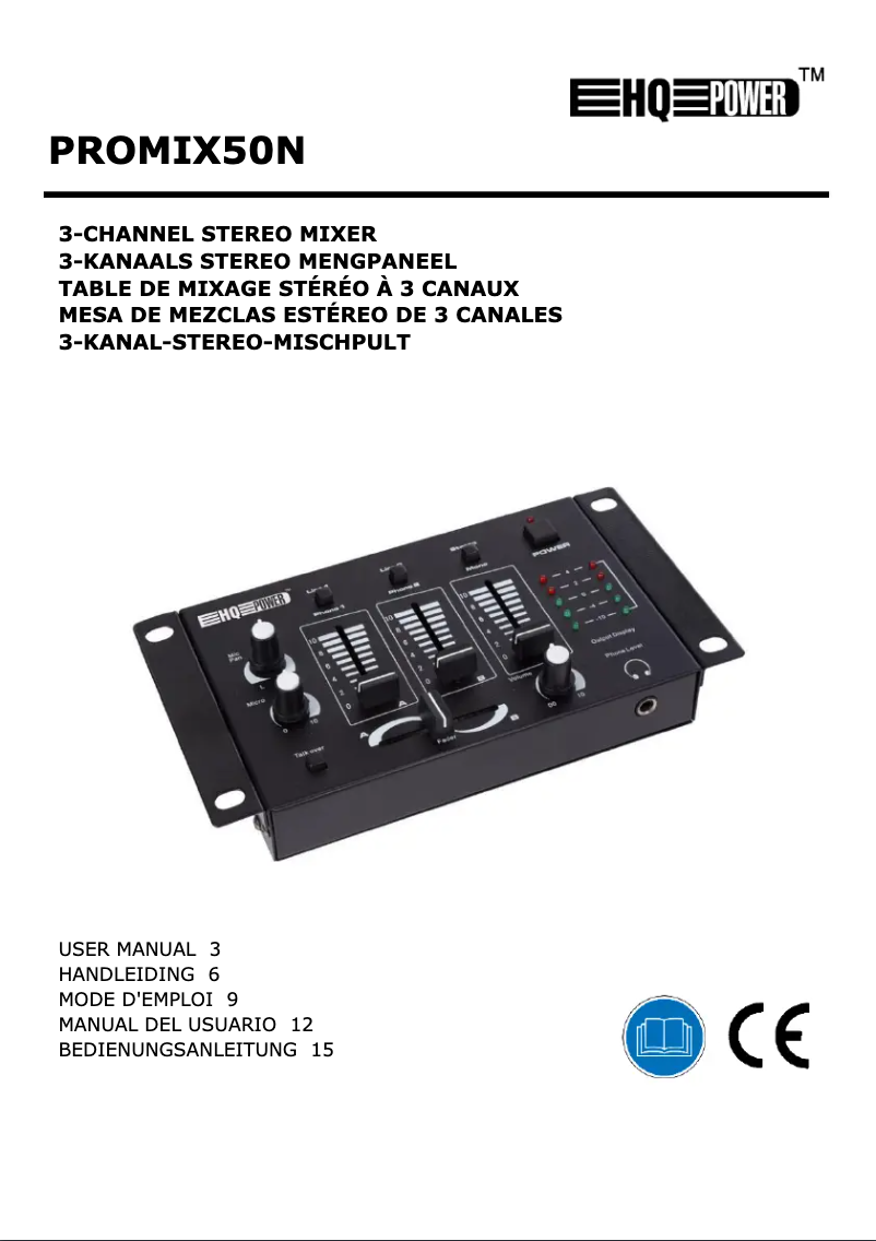 Page 1 de la notice Manuel utilisateur HQ Power PROMIX50N