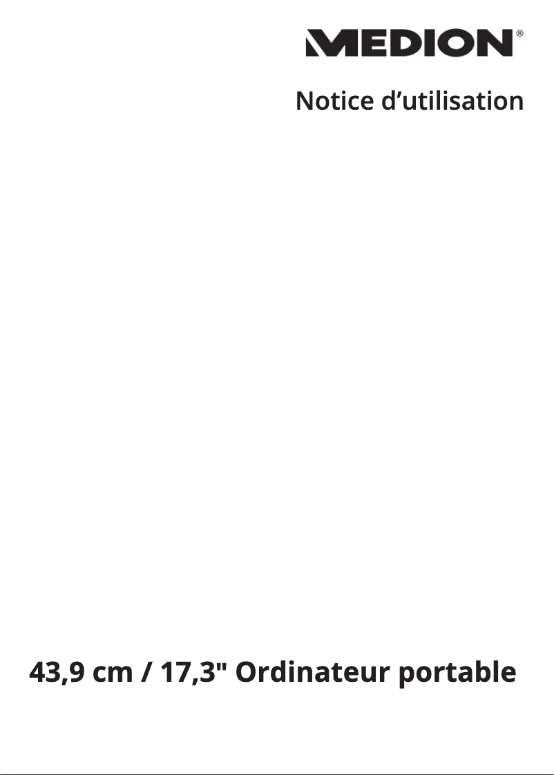 Page 1 de la notice Manuel utilisateur Medion ERAZER X17803 (MD 61441)