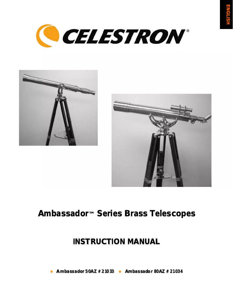 Page 1 de la notice Manuel utilisateur Celestron Ambassador 80 AZ