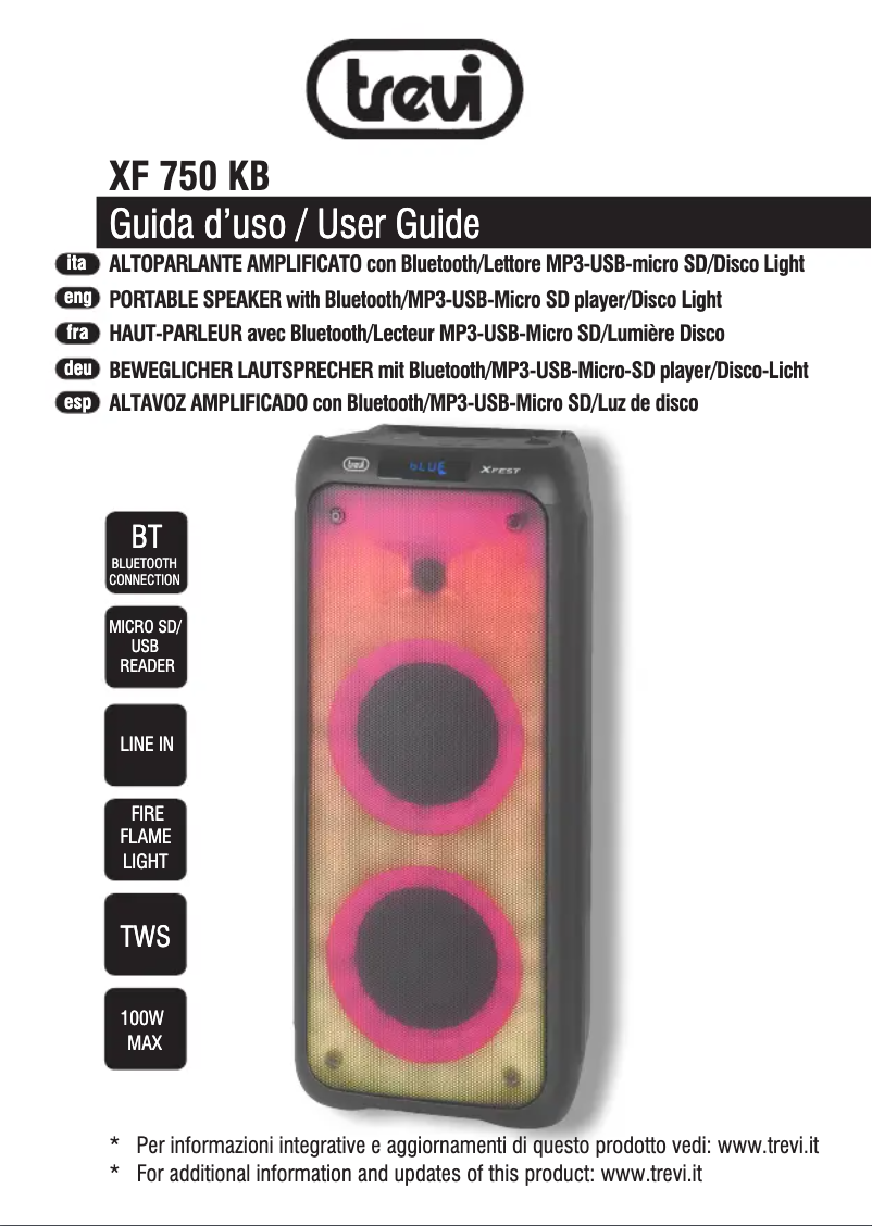 Page n°1 - Manuel utilisateur Trevi XF 750 KB