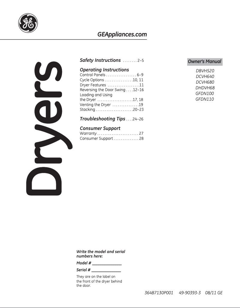 Image de la première page du manuel de l'appareil Adora DHDVH68EJMR