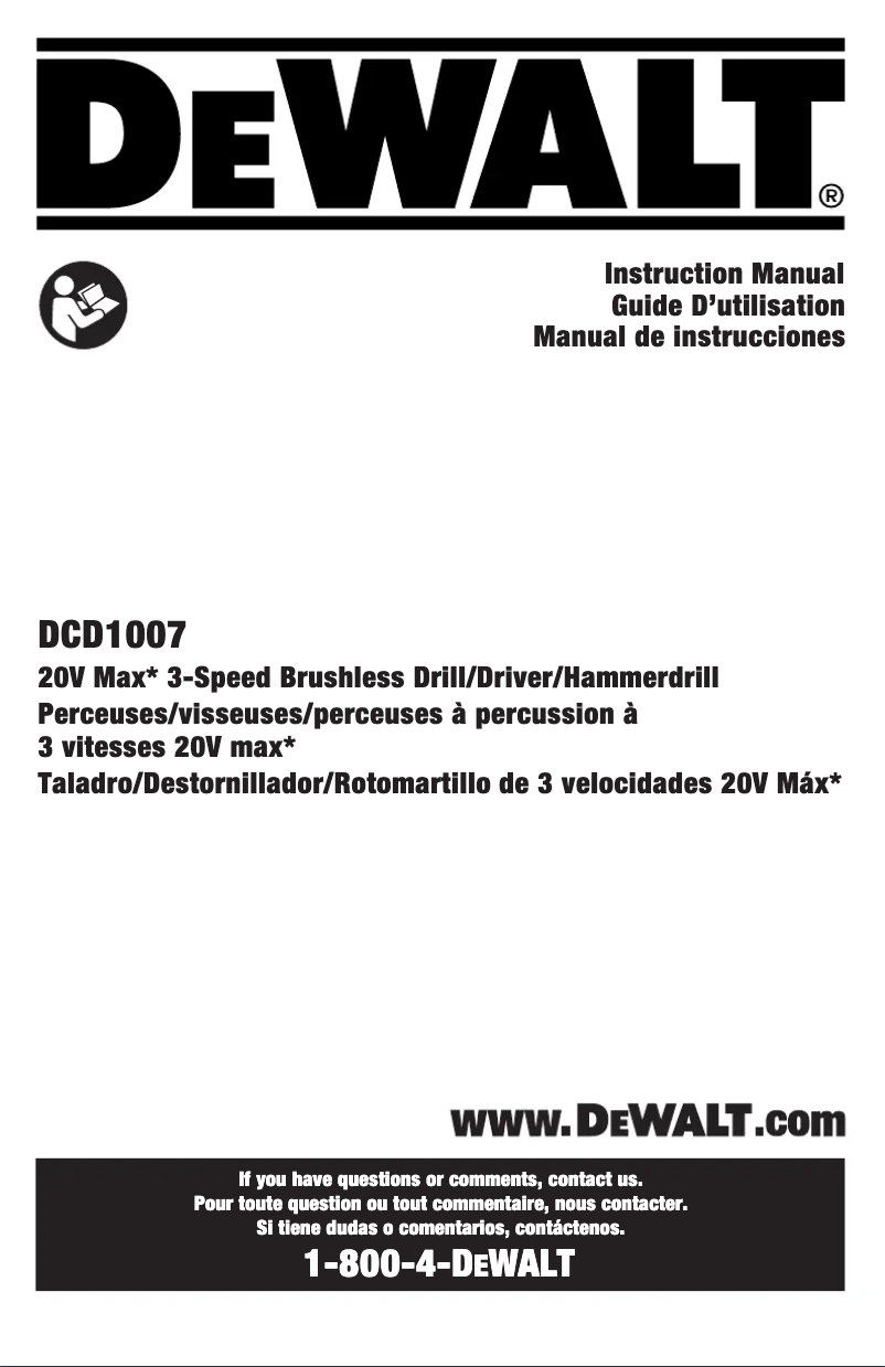 Página 1 del manual Manual de usuario DeWalt DW979