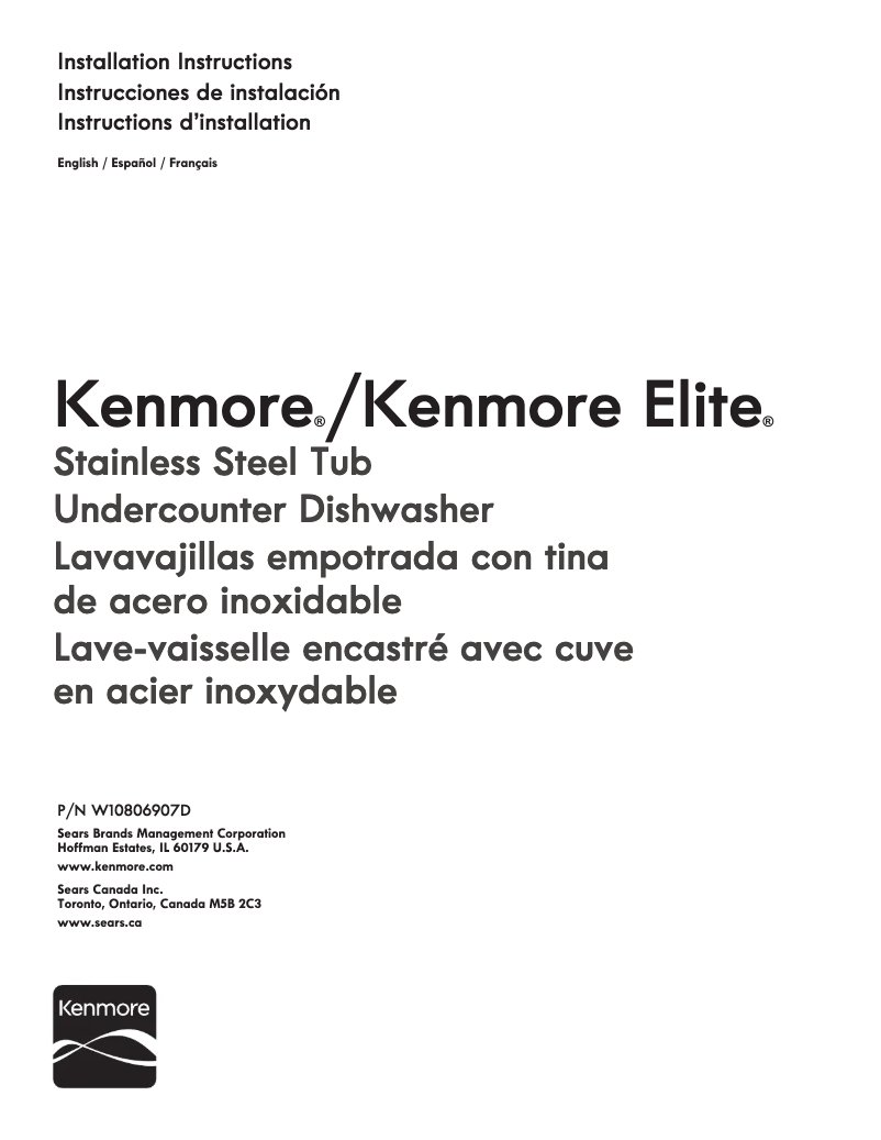 Page 1 de la notice Fiche technique Kenmore 14792