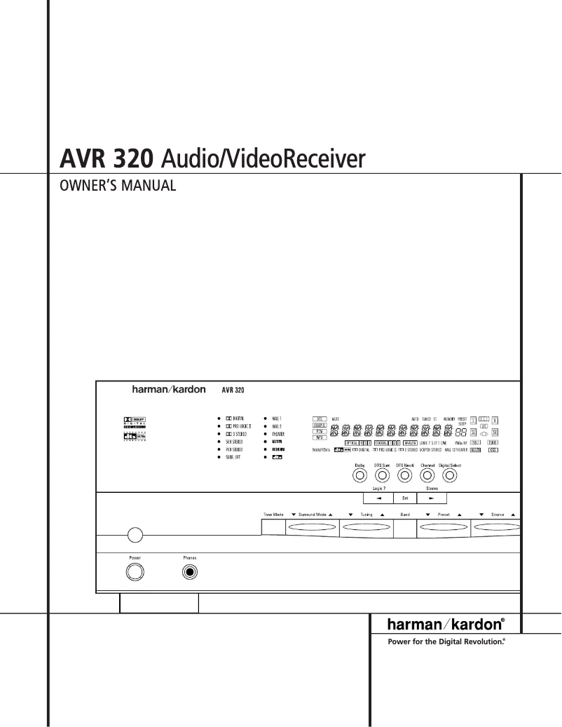 Image de la première page du manuel de l'appareil AVR 320
