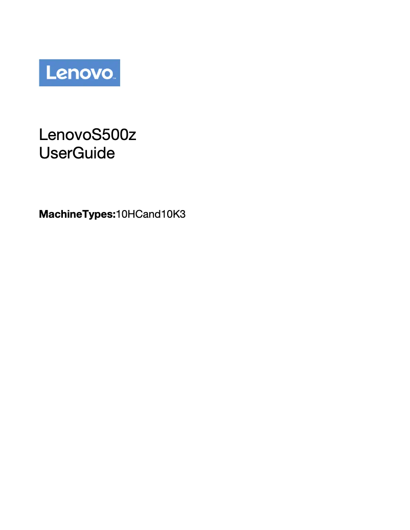 Página 1 del manual Manual de usuario Lenovo S500z