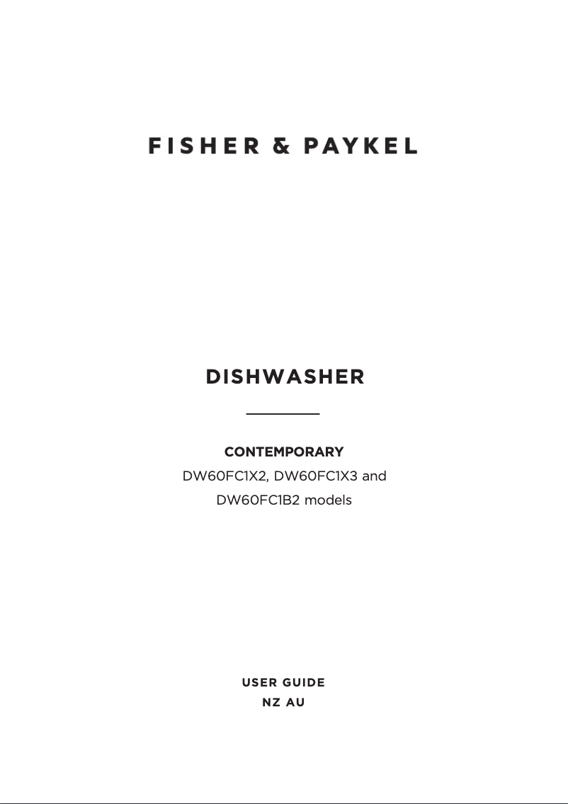Page n°1 - Manuel utilisateur Fisher & Paykel DW60FC1X3
