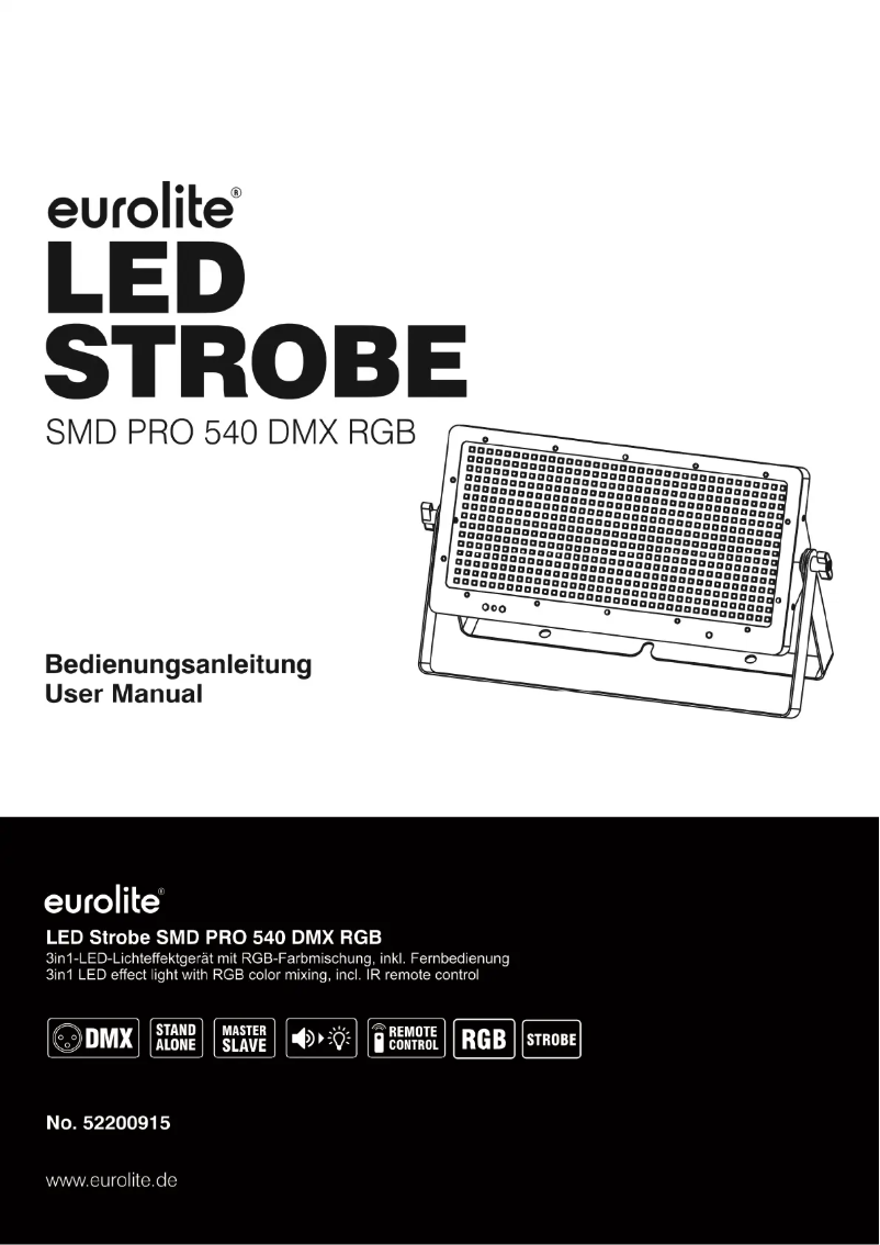 Page 1 de la notice Manuel utilisateur Eurolite LED Strobe SMD PRO 540 DMX RGB